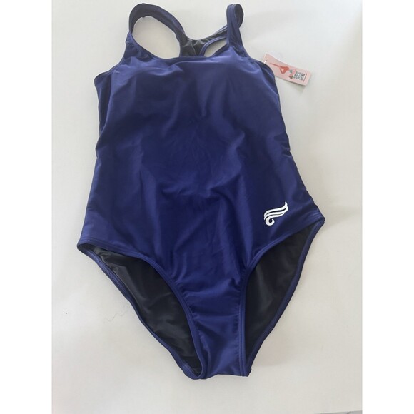 Women's Swimsuit  Pro Solid Adult athletic swimsuit slimming blue size Medium - Picture 2 of 10